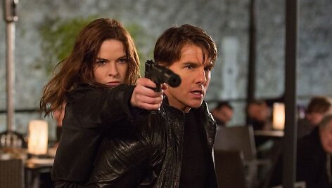Rebecca Ferguson ir Tomas Cruise'as filme &bdquo;Neįmanoma misija. Neprognozuojama &scaron;alis&ldquo; 