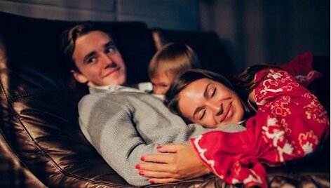 Agnija Ditkovskytė su sūnumi Fiodoru ir broliu Dominyku Ramanausku