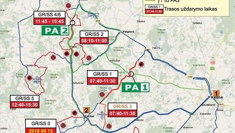 &bdquo;Rally Žemaitija 2018&ldquo; žemėlapis