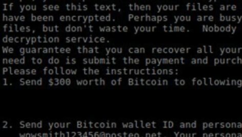 &bdquo;Petya&ldquo; duomenis už&scaron;ifruoja taip, kad net kompiuteris neužsikrauna