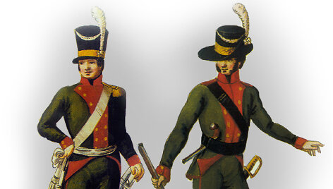 LDK 1-ojo didžiosios buožės pestininkų regimento karininkas ir eilinis apie 1772-1792 m