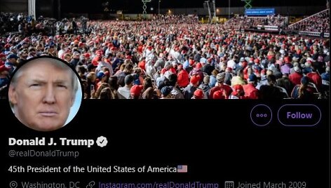 Donaldo Trumpo &bdquo;Twitter&ldquo; paskyra
