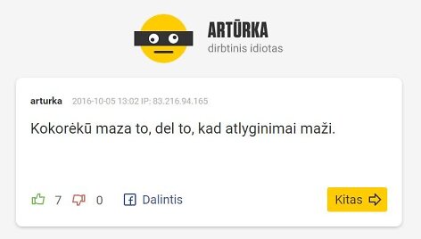 &bdquo;Artūrka&ldquo; &ndash; ne visada gražiausias Lietuvos interneto kultūros veidas