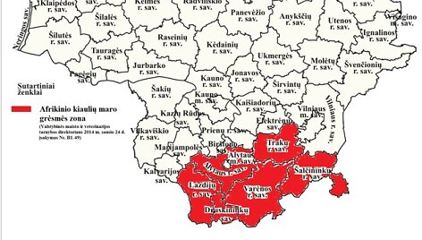 Afrikinio kiaulių maro grėsmės zona