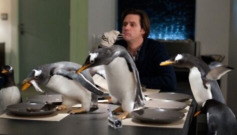 Jimas Carrey&rsquo;is komedijoje &bdquo;Pono Poperio pingvinai&ldquo;