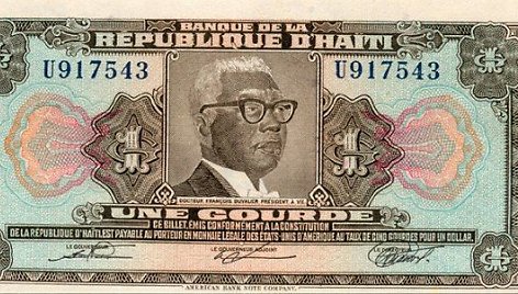 François Duvalier ant vieno gurdo banknoto (1979 m.)