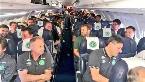 „Chapecoense“ komanda lėktuve