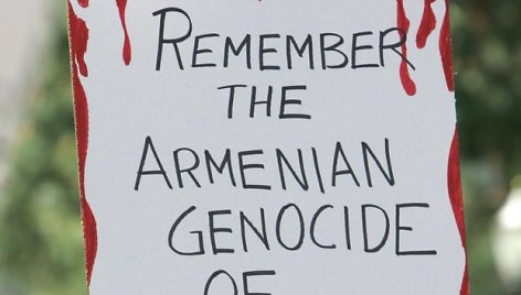 Protestas prie Kalifornijos valstijos valdžios, kuriame reikalaujama pripažinti armėnų genocidą