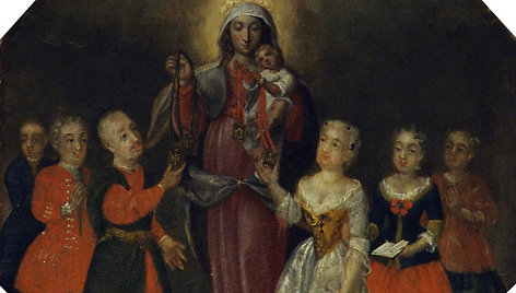 Kunigaikštis Karolis Sranislovas Radvila (1669-1719) su žmona ir  vaikais
