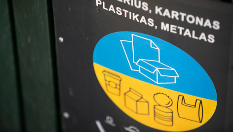 Popieriaus, kartono, plastiko, metalo atliekų konteineris