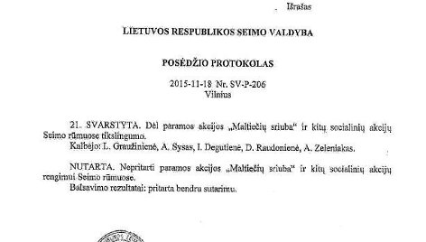 Posėdžio protokolas