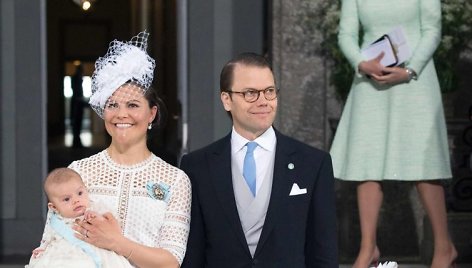 Švedijos princesė Victoria ir princas Danielis su sūnumi Oscaru ir dukra Estelle