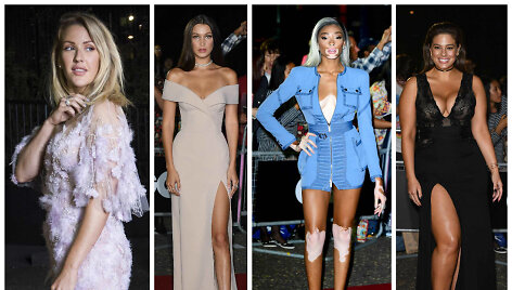 Ellie Goulding, Bella Hadid, Winnie Harlow ir Ashley Graham