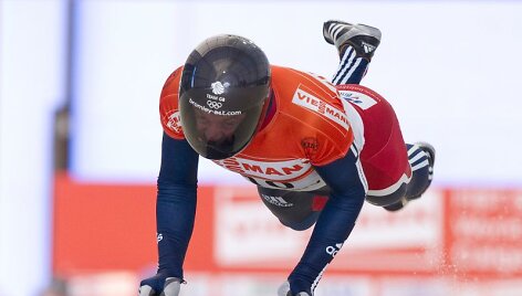 Pasaulio taurės skeletono varžybose &ndash; latvio triumfas
