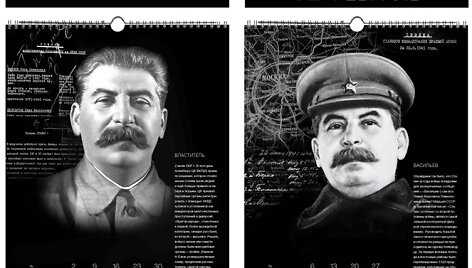 Bažnytinis kalendorius su Stalino atvaizdu.