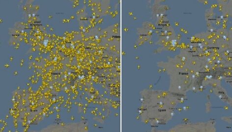 Skrydžių sumažėjimas Europoje