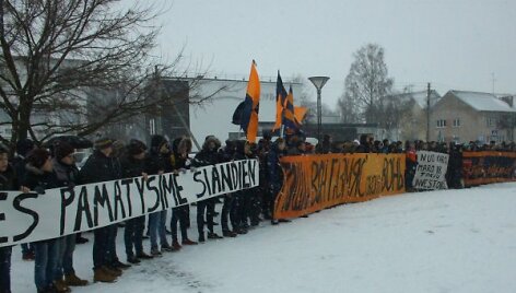 Gargždų &bdquo;Bangos&ldquo; sirgalių protestas