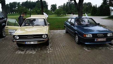 Broliai Virgilijus ir Nerijus Sabuliai istorinėmis &bdquo;Audi&ldquo; aplankė Mindaugo palaidojimo vietą