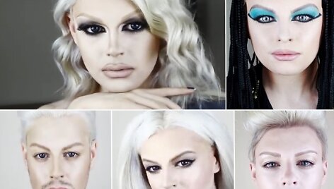 Londone gyvenantis transseksualas Josephas Harwoodas (22) įrodė, kad naudojant vien makiažą galima virsti prakti&scaron;kai bet kuo, net ir tokiomis įžymybėmis, kaip Elizabeth Taylor ar seksualiąja Miley Cyrus.