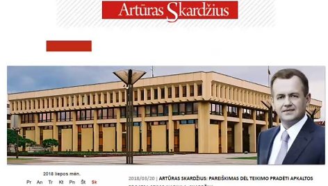 Taip turėtų atrodyti Seimo nario Artūro Skardžiaus svetainė