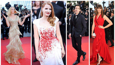 Uma Thurman, Jessica Chastain, Adrienas Brody ir Marina Hands