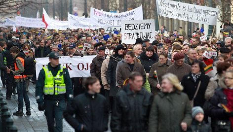 Lenkų protesto akcija Vilniuje