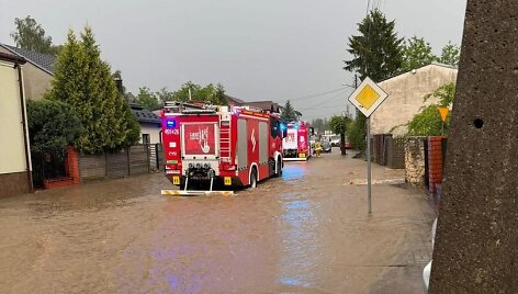 Liūties užpilta Dzialo&scaron;yno vietovė Lenkijoje