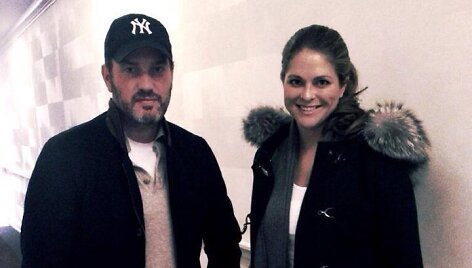 &Scaron;vedijos princesė Madeleine su vyru Christopheriu O'Neilu ir dukra