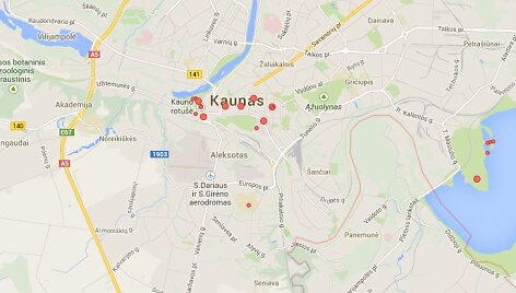 Kaunas be Nemuno vagos &bdquo;Google&ldquo; žemėlapiuose