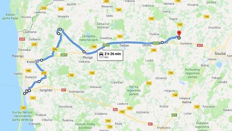 Didžiagabaričių krovinių vežimo mar&scaron;rutas