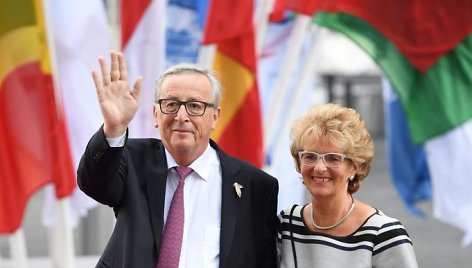 Europos Komisijos prezidentas Jeanas-Claude'as Junckeris su žmona Christiane Frising 