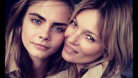 Cara Delevingne ir Kate Moss