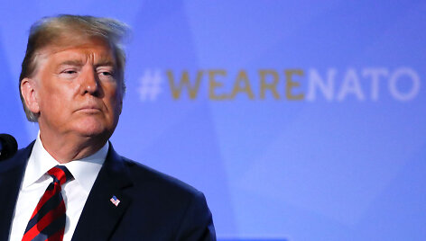 Donaldo Trumpo spaudos konferencija Briuselyje