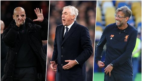 Pepas Guardiola, Carlo Ancelotti ir Jurgenas Kloppas