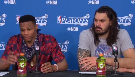 Russellas Westbrookas ir Stevenas Adamsas