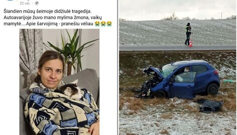 Apie savo mylimos žmonės žūtį socialiniuose tinkluose prane&scaron;ė ir pats na&scaron;liu likęs vyras. Jis informavo, kad tragi&scaron;koje avarijoje žuvo jo mylima žmona, vaikų mamytė.