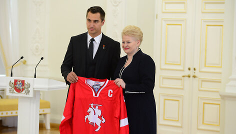 Dainius Zubrus ir Dalia Grybauskaitė