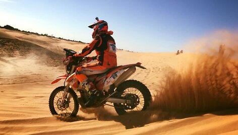 Motociklininkas Arūnas Gelažninkas Merzouga ralyje