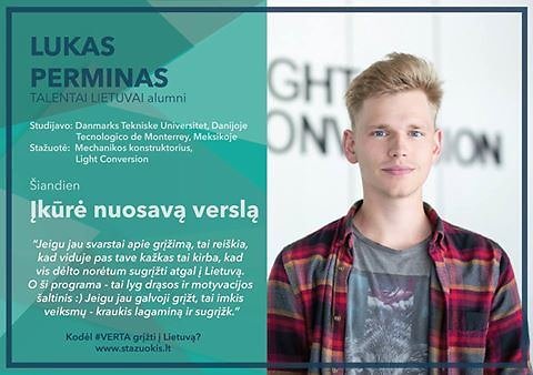 Lukas Perminas,„Talentai Lietuvai“ programos dalyvis.