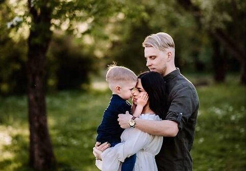 Justina ir Tadas Gaučai su sūnumi Jurgiu