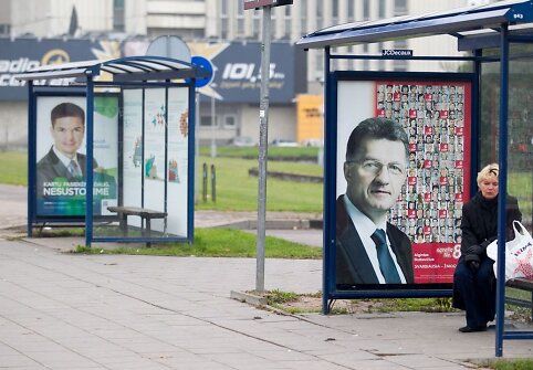 Politinė reklama Vilniuje rinkimų dieną