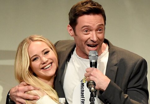 Jennifer Lawrence ir Hugh Jackmanas