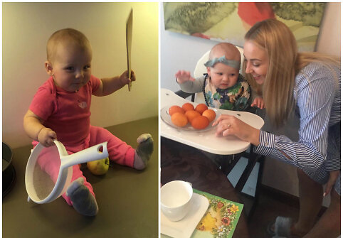 Eglė Straleckaitė su dukra Vakare