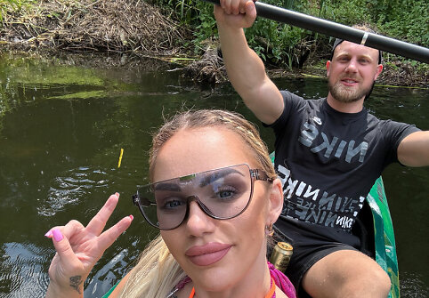 Justina Partikė pirmąkart plaukė baidarėmis