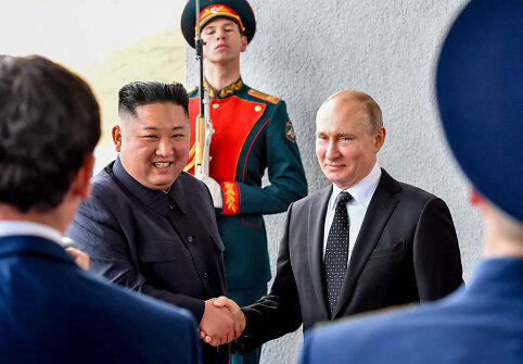 Kim Jong Unas ir Vladimiras Putinas