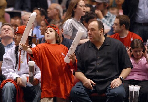 Jamesas Gandolfini su sūnumi Michaelu (2007 m.)