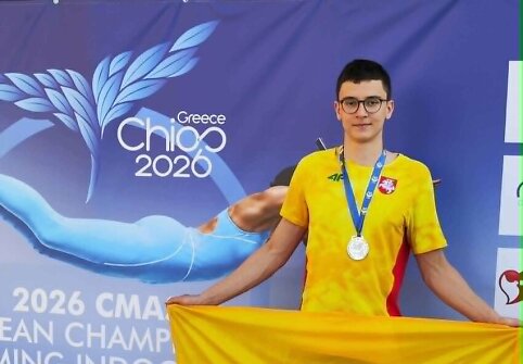 Lietuvos sportininkas Michail Šiško tapo Europos jaunių plaukimo su pelekais vicečempionu