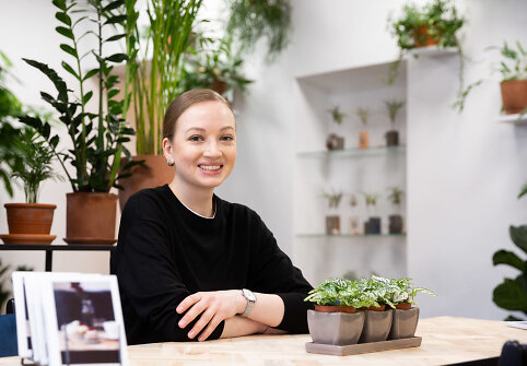 Kavinės &bdquo;Gėlės ir kava&ldquo; &scaron;eimininkė Dovilė