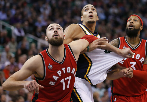 Jonas Valančiūnas ir Rudy Gobert'as