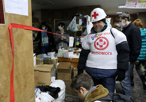 Ukrainos protestuotojų įkurta ligoninė